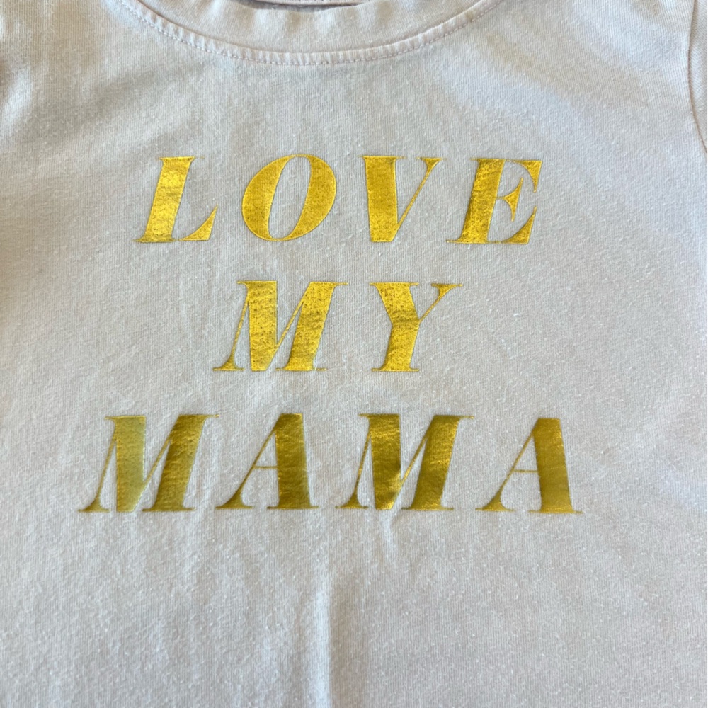CAT & JACK Love My Mama Kids Toddler T-Shirt - Light Pink w/ Gold Print 2T - Picture 3 of 6